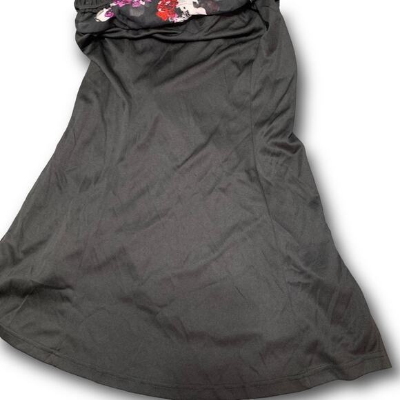 WhimsyGoth Dress Royal Bones by Daang Skull Print Sz Medium Black Chiffon - Picture 16 of 16